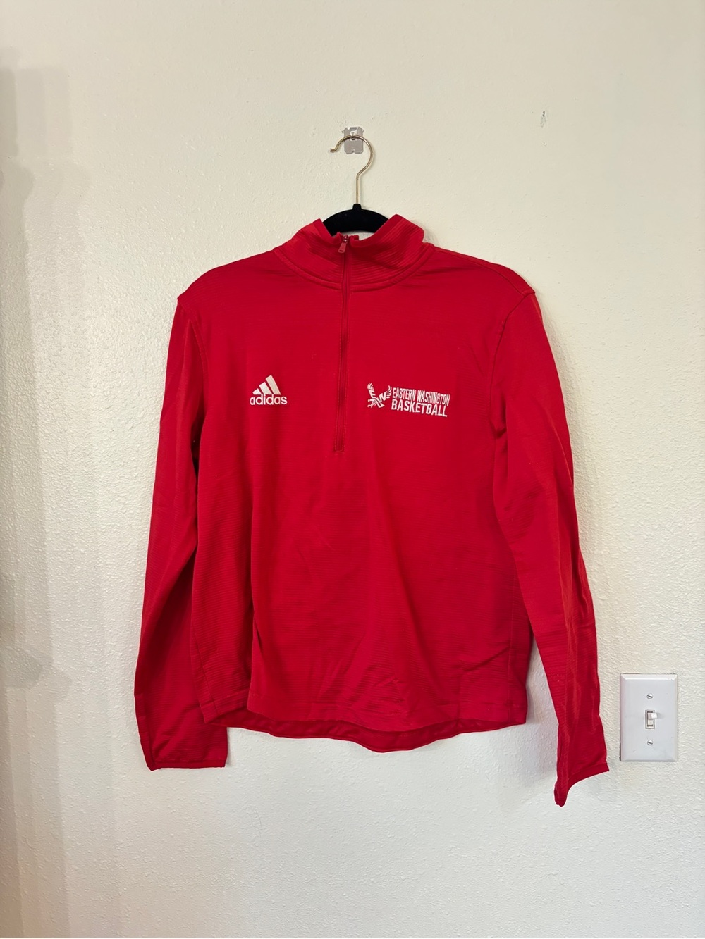 adidas Red Half-Zip Basketball Pullover